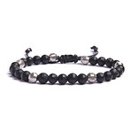 Black Onyx + Silver Beaded Bracelet