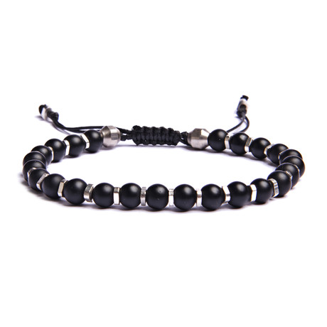 Black and White Chevron Glass Bead Bracelet — WE ARE ALL SMITH