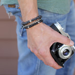 Black Onyx + Silver Beaded Bracelet