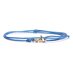 Blue + Gold Micro Cord Bracelet