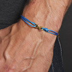 Blue + Gold Micro Cord Bracelet