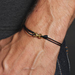 Black + Gold Micro Cord Bracelet