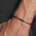 Brown + Gold Micro Cord Bracelet