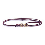 Maroon + Gold Micro Cord Bracelet