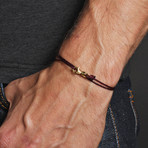 Maroon + Gold Micro Cord Bracelet