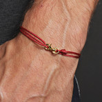 Red + Gold Micro Cord Bracelet