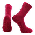 Set of 2 // Neverquit Crew Socks // Burgundy (Medium)