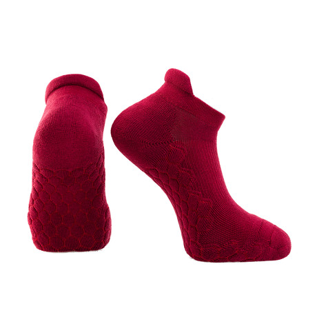 Set of 2 // Neverquit Ankle Socks // Burgundy (Medium)