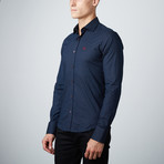 Slim Button Down Shirt // Dark Blue (M)