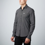 Slim Button Down Shirt // Black + White (2XL)