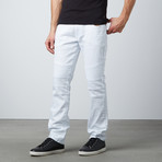 Rawx Moto Ribbing Jeans // White (36WX32L)