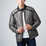 Nylon With Faux Leather Detail // Grey (M)