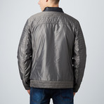 Nylon With Faux Leather Detail // Grey (M)