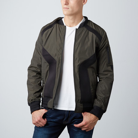 Nylon And Neoprene Jacket // Olive (S)