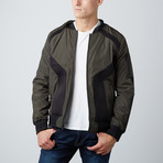 Nylon And Neoprene Jacket // Olive (XL)