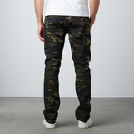 Camo Print Moto Jeans // Olive (30WX30L)