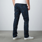 Camo Print Moto Jeans // Navy (30WX30L)