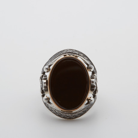 Nautical Onyx Ring (Size 8.5)