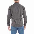 Diagonal Long-Sleeve Button-Up Shirt // Black (XS)