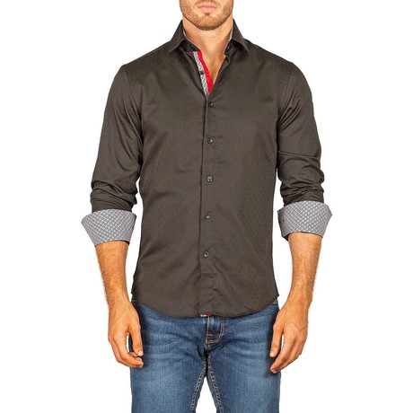 Swiss Long-Sleeve Button-Up Shirt // Black (S)