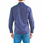 Long-Sleeve Button-Up Shirt // Navy (XL)