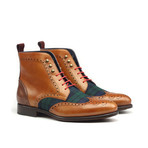 Military Brogue Boot // Tan + Plaid (US: 6.5)