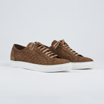 Braided Leather Shoes // Brown (Euro: 41)