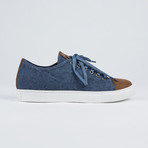 Limited Edition Cap-Toe Shoes // Blue + Brown (Euro: 44)