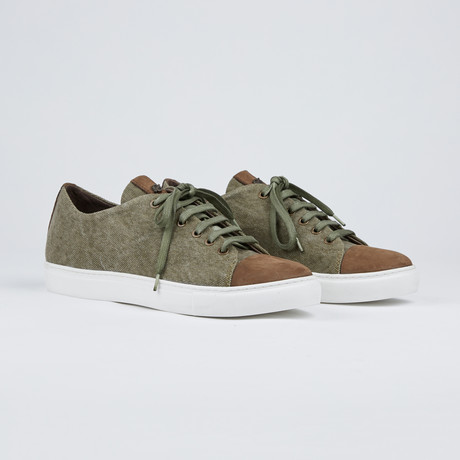 Limited Edition Cap-Toe Shoes // Green + Brown (Euro: 40)