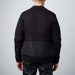 Zip Up Knit Sweater // Black (L)