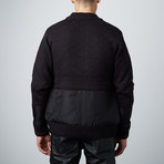 Zip Up Knit Sweater // Black (S)