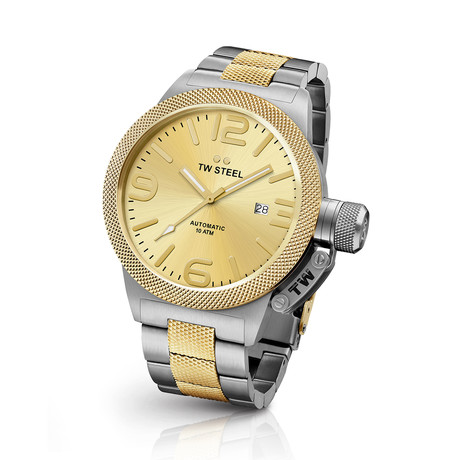 TW Steel Canteen Date Automatic // Stainless Steel + Gold (45mm)