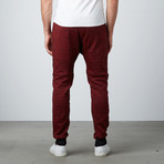 Trimmed Moto Zip Jogger // Red (S)