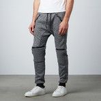 Trimmed Moto Zip Jogger // Grey (S)