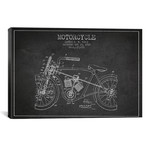 Arthur H.W. Yordi Motorcycle Patent Sketch // Charcoal (26"W x 18"H x 0.75"D)