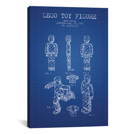 Erno Rubik Lego Figure Patent Sketch (18"W x 26"H x 0.75"D)