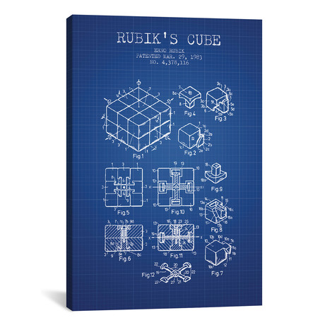 Erno Rubik Rubik's Cube Patent Sketch (18"W x 26"H x 0.75"D)