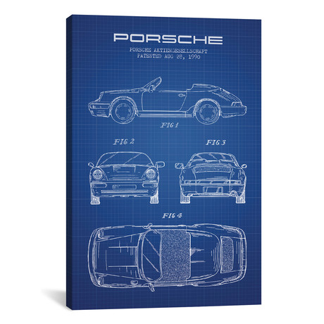 Porsche Corporation Porsche Patent Sketch (18"W x 26"H x 0.75"D)