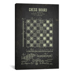 J.F. Truskoski Chess Board Patent Sketch (Charcoal) // Aged Pixel (12"W x 18"H x 0.75"D)