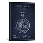 John A. Meroz Pocket Watch Pattern Sketch // Navy (18"W x 26"H x 0.75"D)