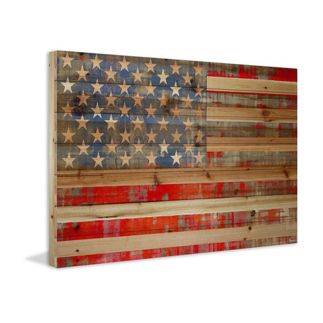 Reclaimed Glory Print on Natural Pine Wood (12"H x 18"W x 1.5"D)