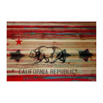 Repub Bear Print on Natural Pine Wood (12"H x 18"W x 1.5"D)