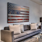 City of Stars and Stripes Painting Print on Metal (18"W x 12"H x 1.5"D)