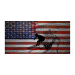 Surfing the Flag Painting Print on Metal (24"W x 12"H x 1.5"D)