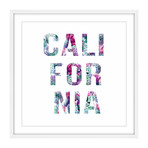 Cali Floral Letters // Framed Painting Print (12"W x 12"H x 1.5"D)