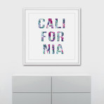 Cali Floral Letters // Framed Painting Print (12"W x 12"H x 1.5"D)