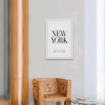 Lat and Long NY // Framed Painting Print (12"W x 18"H x 1.5"D)