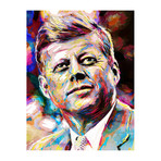 JFK In Color Painting Print // Wrapped Canvas (12"W x 18"H x 1.5"D)