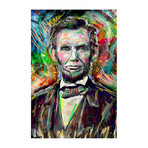 Lincoln In Color Painting Print // Wrapped Canvas (12"W x 18"H x 1.5"D)