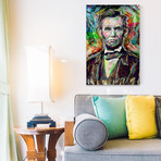 Lincoln In Color Painting Print // Wrapped Canvas (12"W x 18"H x 1.5"D)